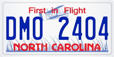 NC license plate DMO2404