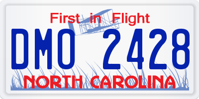 NC license plate DMO2428