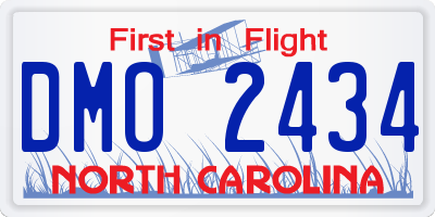 NC license plate DMO2434