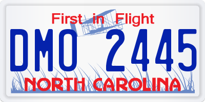 NC license plate DMO2445