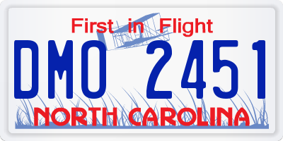 NC license plate DMO2451