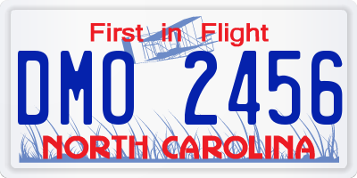 NC license plate DMO2456