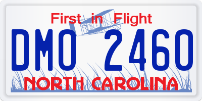 NC license plate DMO2460