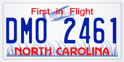 NC license plate DMO2461
