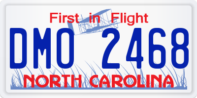 NC license plate DMO2468