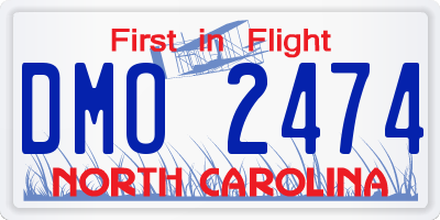 NC license plate DMO2474