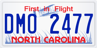 NC license plate DMO2477