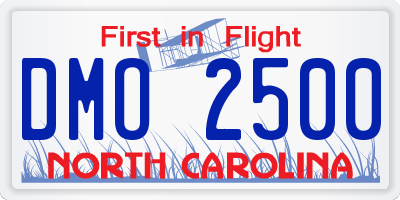 NC license plate DMO2500