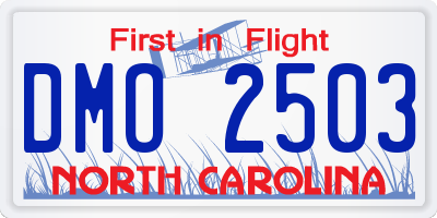 NC license plate DMO2503