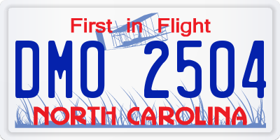 NC license plate DMO2504