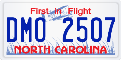 NC license plate DMO2507