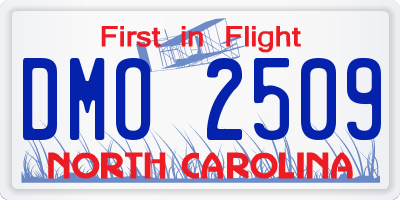 NC license plate DMO2509