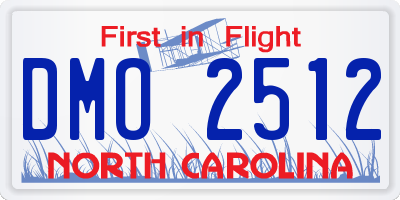NC license plate DMO2512