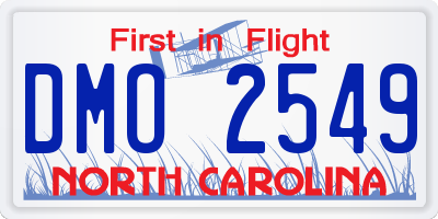NC license plate DMO2549