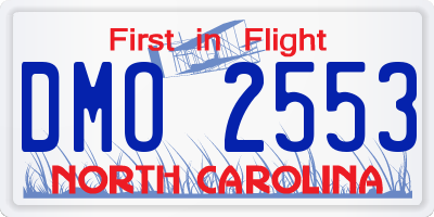 NC license plate DMO2553