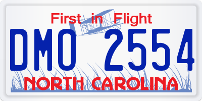 NC license plate DMO2554