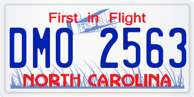 NC license plate DMO2563