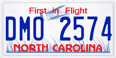 NC license plate DMO2574