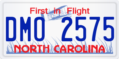 NC license plate DMO2575