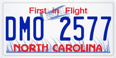 NC license plate DMO2577