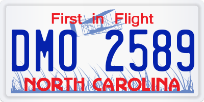 NC license plate DMO2589