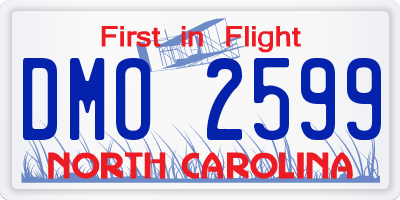 NC license plate DMO2599