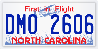 NC license plate DMO2606