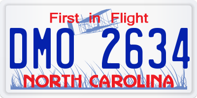 NC license plate DMO2634