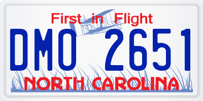 NC license plate DMO2651