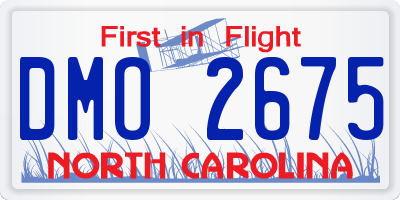 NC license plate DMO2675