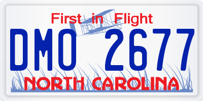 NC license plate DMO2677