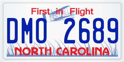NC license plate DMO2689