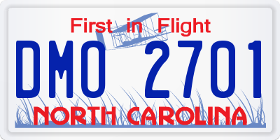 NC license plate DMO2701