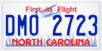 NC license plate DMO2723