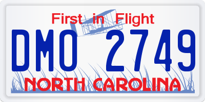 NC license plate DMO2749
