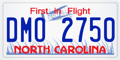 NC license plate DMO2750