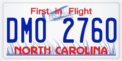 NC license plate DMO2760