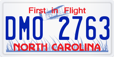 NC license plate DMO2763