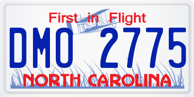 NC license plate DMO2775