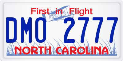 NC license plate DMO2777