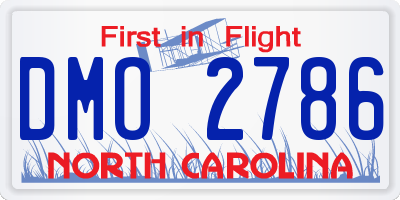 NC license plate DMO2786