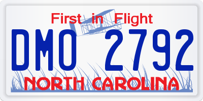 NC license plate DMO2792