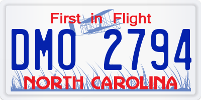NC license plate DMO2794