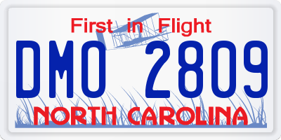 NC license plate DMO2809