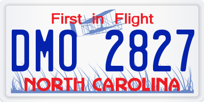 NC license plate DMO2827