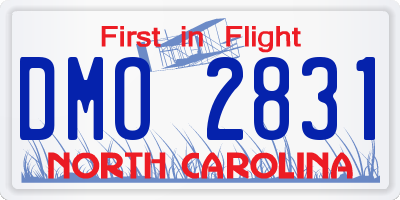 NC license plate DMO2831