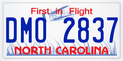 NC license plate DMO2837