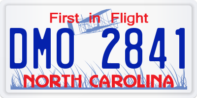 NC license plate DMO2841