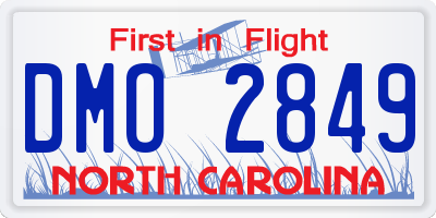 NC license plate DMO2849