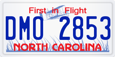 NC license plate DMO2853